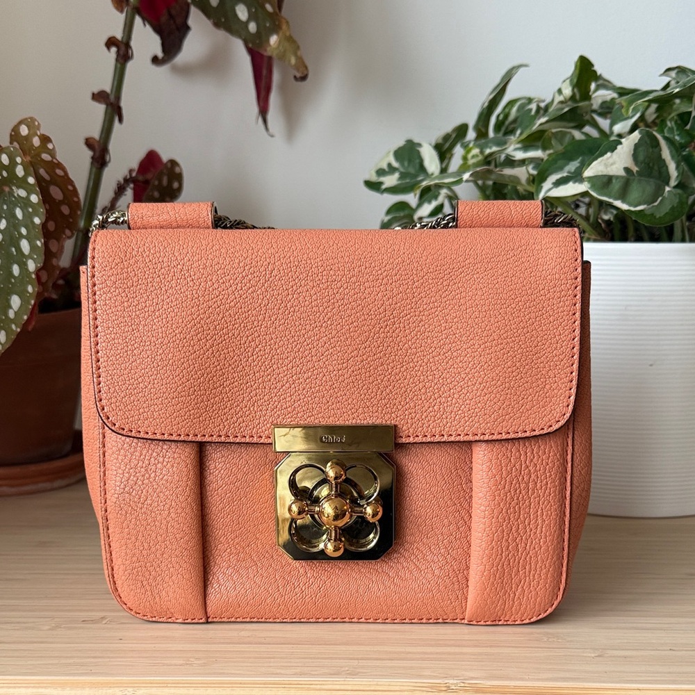 Chloe Vintage Coral Leather Shoulder Bag